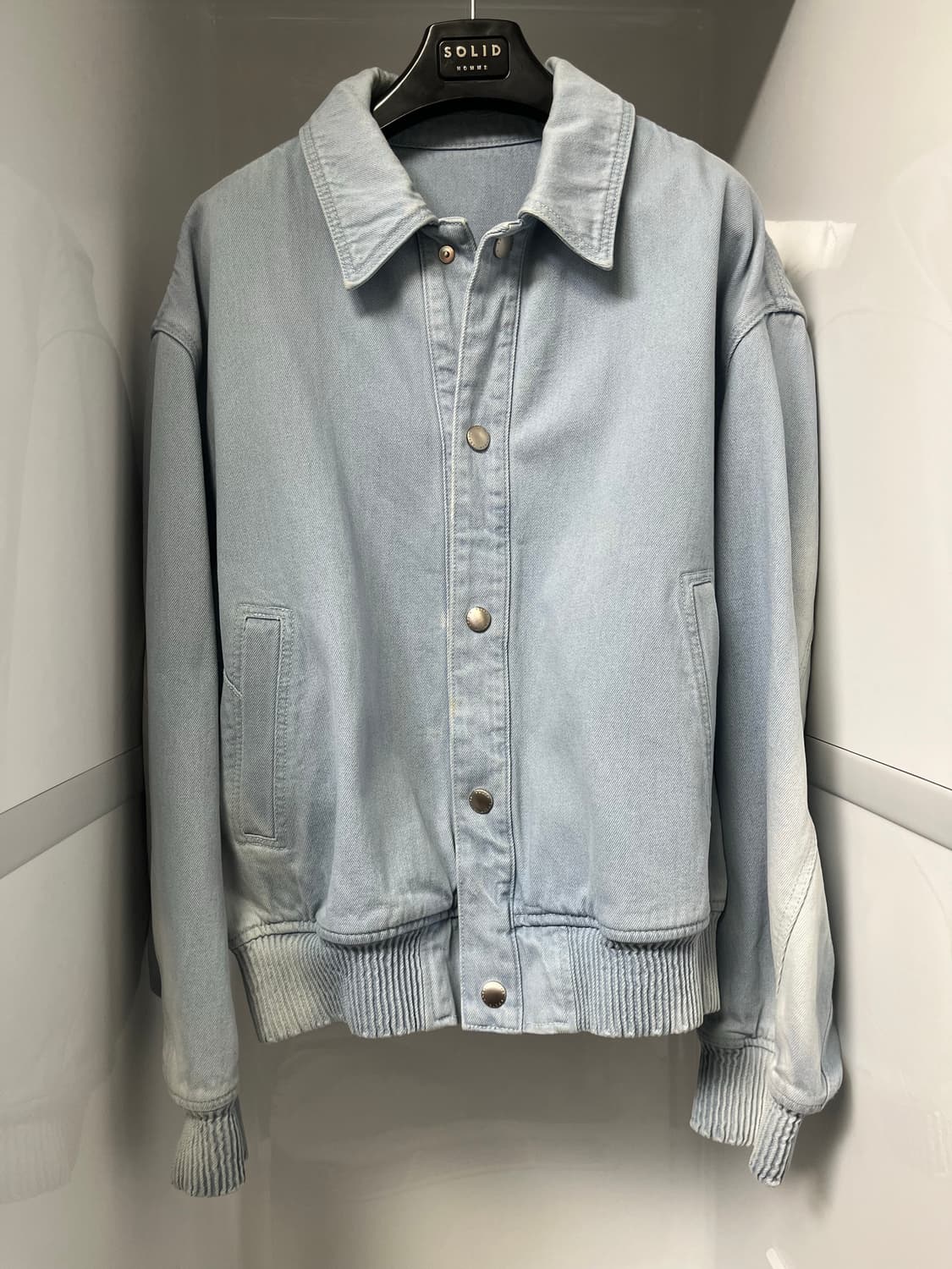 솔리드옴므 24ss 스카이블루 워시드 데님 자켓 50사이즈 상품이미지1