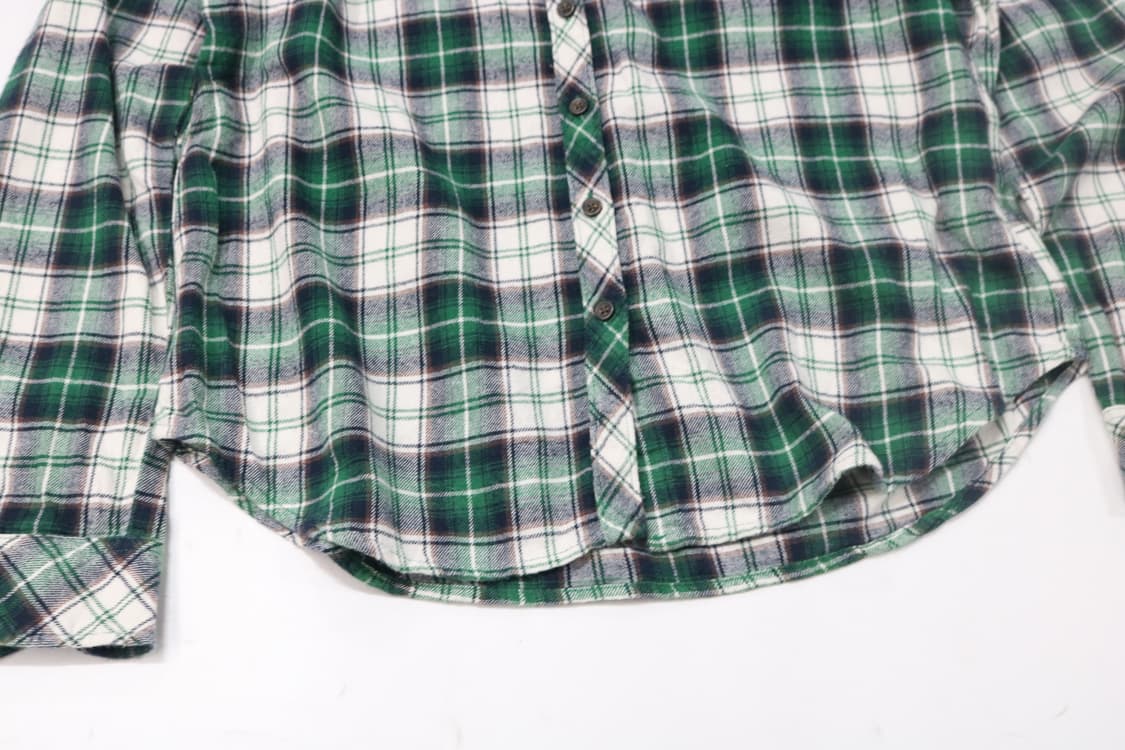 earth music&ecology 그린 타탄 체크 기모 플란넬 셔츠 상품이미지5