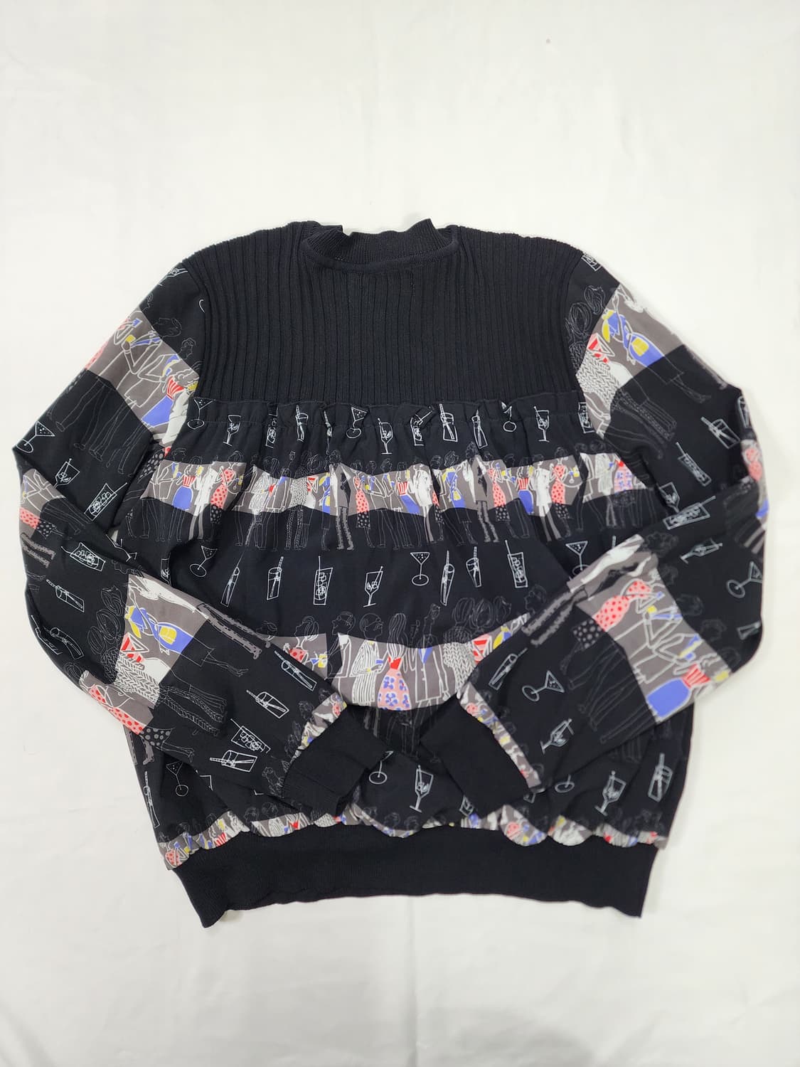 샤틴 패턴 니트 블라우스 상품이미지2