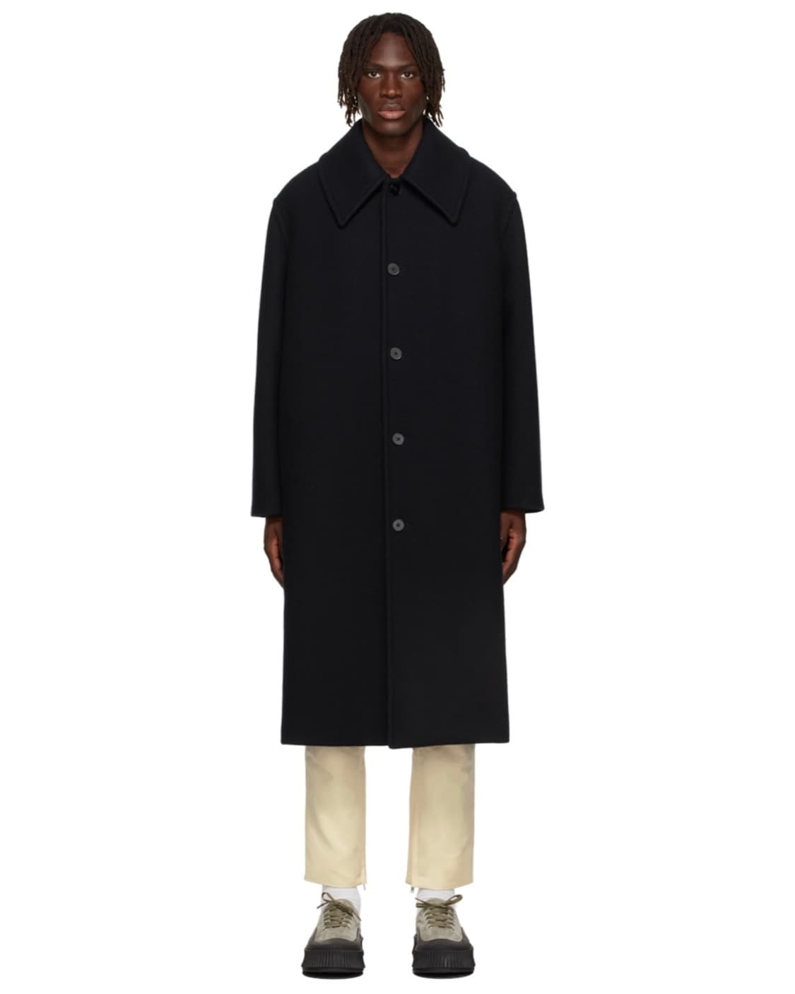 질샌더 싱글 브레스티드 울 코트 상품이미지3