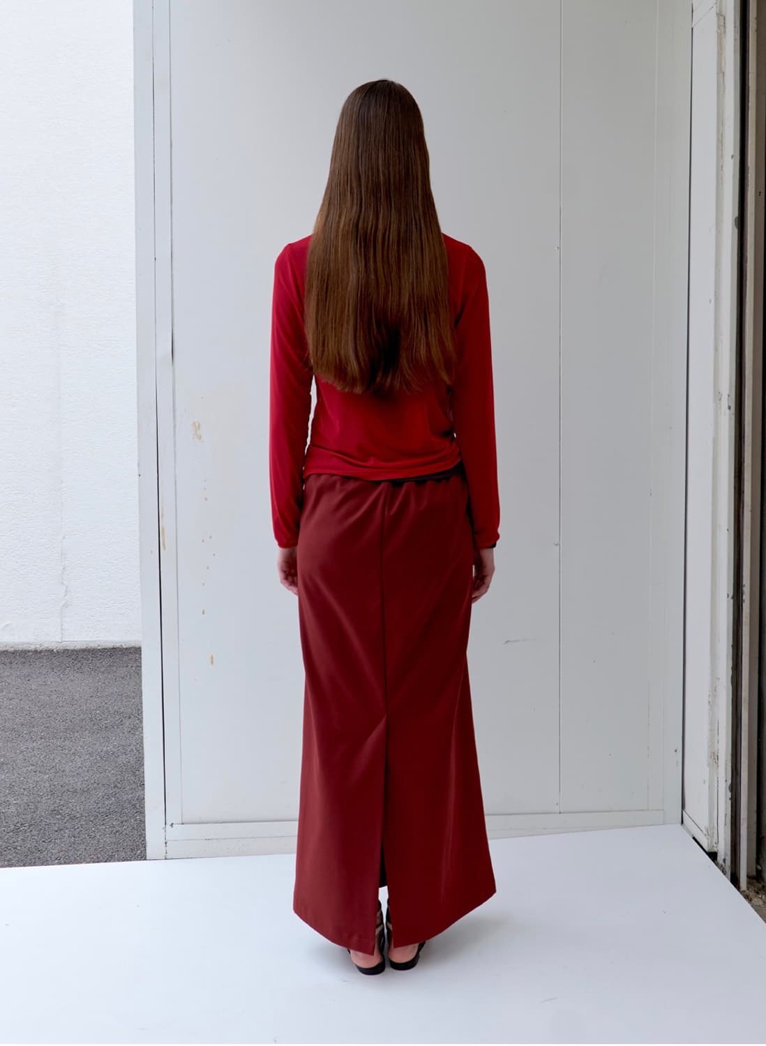 파이카 JACQUARD BACK BANDING MAXI SKIRT 상품이미지5