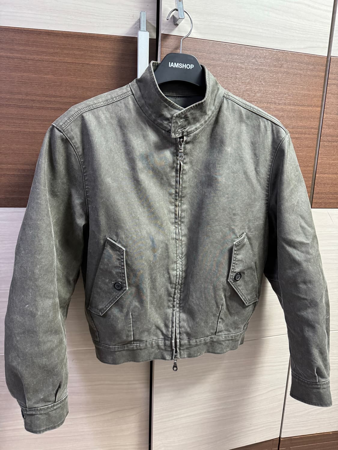 쿠어 크롭 워시드 해링턴 자켓 S 상품이미지1