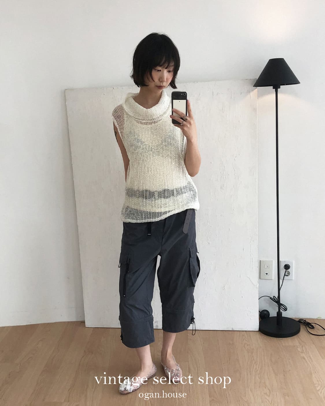 vintage open knit sleeveless top 상품이미지4