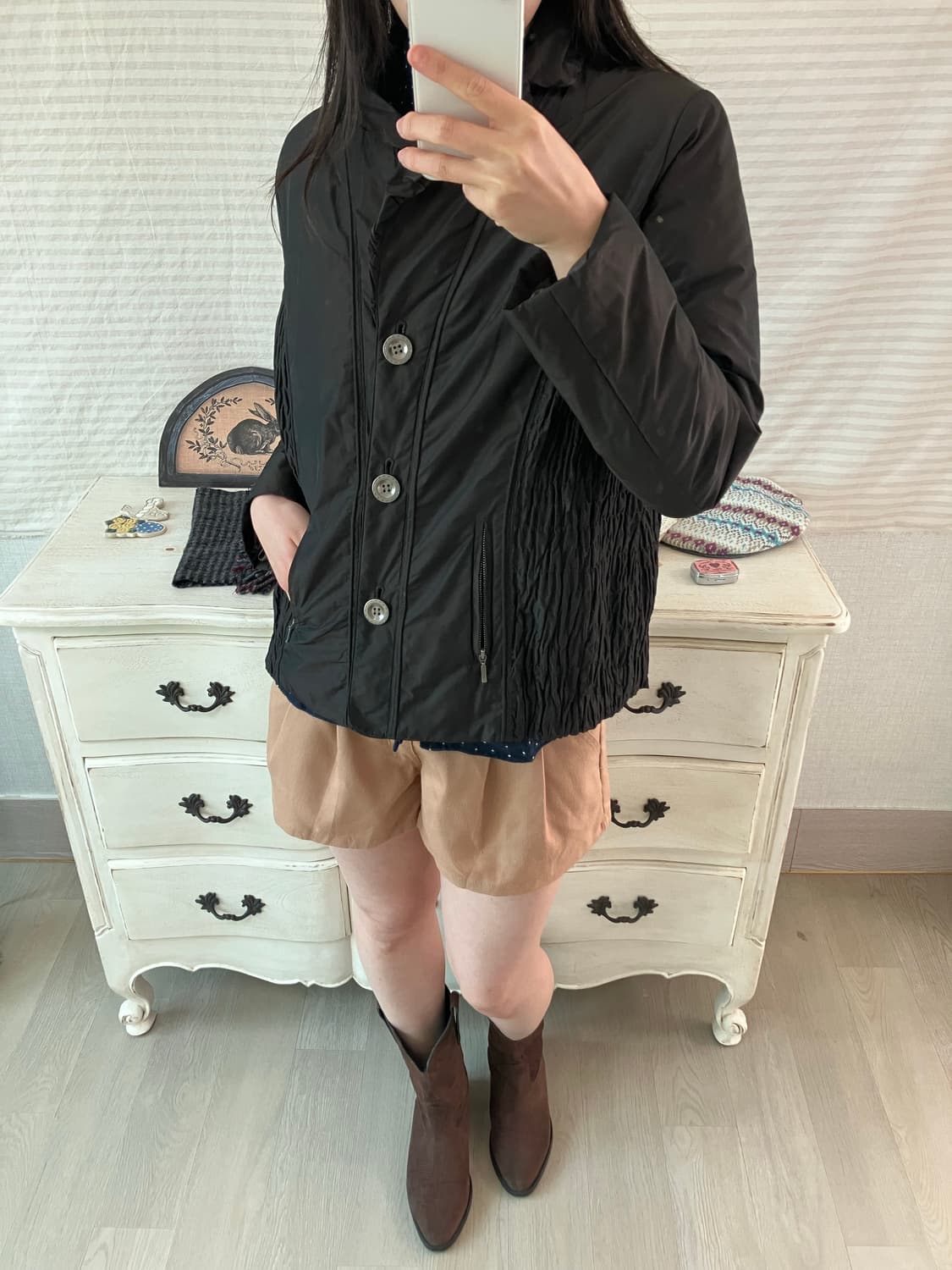 빈티지 브라운 프릴 자켓 y2k 스트릿 갸루 펑키 상품이미지4