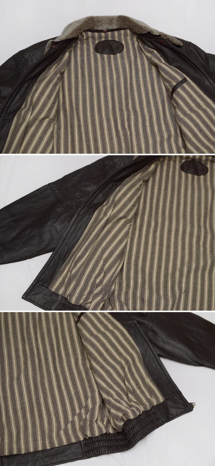 베네통 이태리 블루패밀리 레더 봄버 가죽 항공 자켓 (105+) 상품이미지7