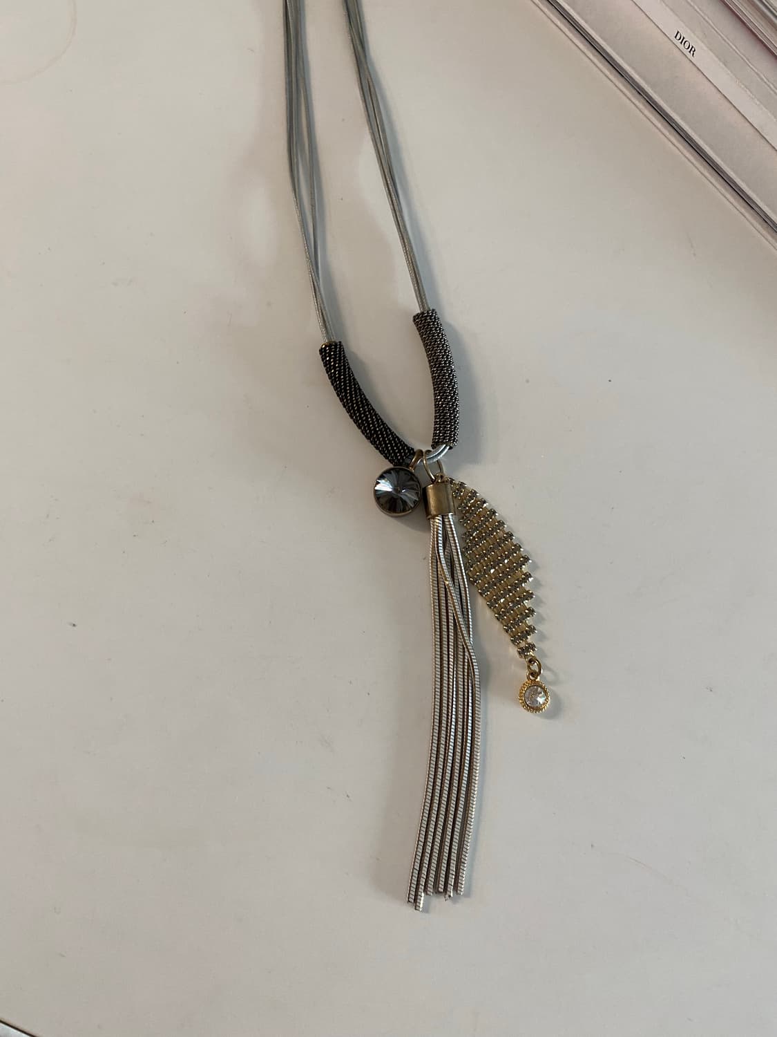 빈티지 올리비아하슬러 태슬 롱 목걸이 주얼리 상품이미지3