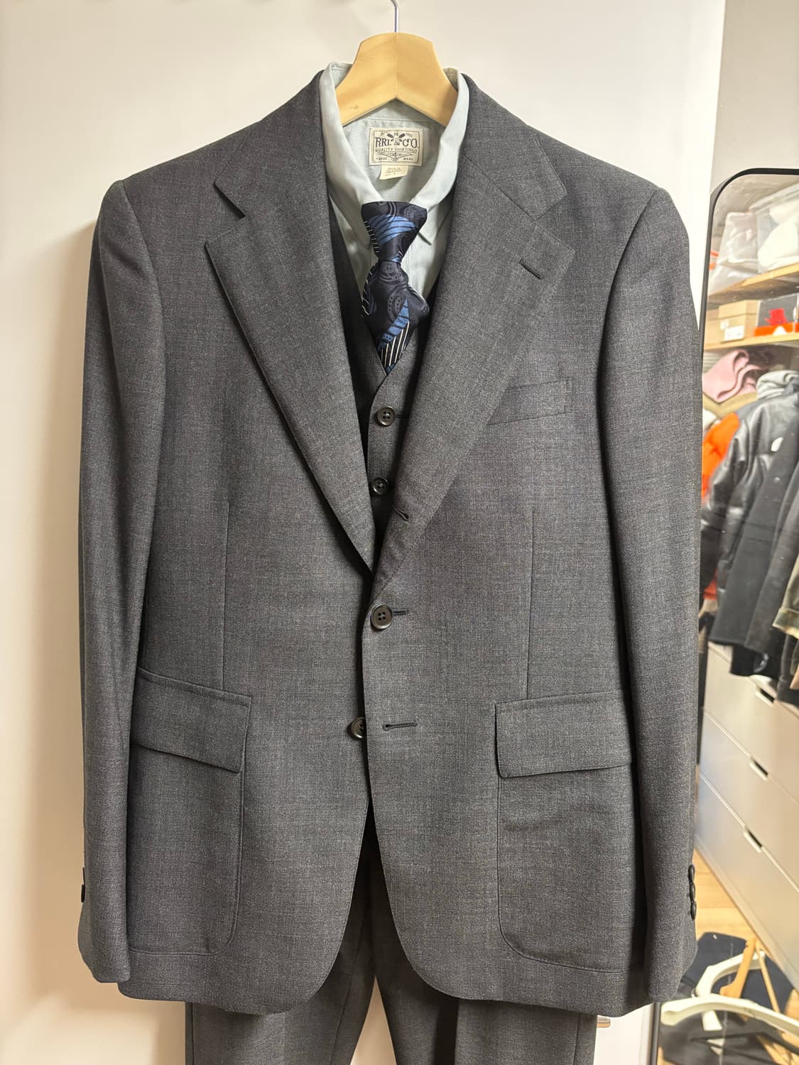 RRL 빈티지 실크 타이 블루멀티 상품이미지2