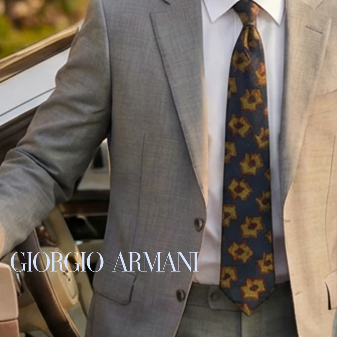 조르지오 아르마니 네이비 기하 패턴 넥타이 9.5cm A+등급 G26
 상품이미지1