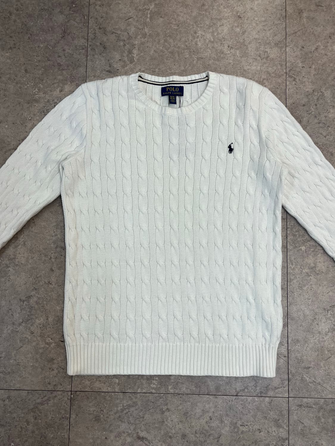 폴로 랄프로렌 꽈배기 니트 화이트 XL #csz3771 상품이미지4