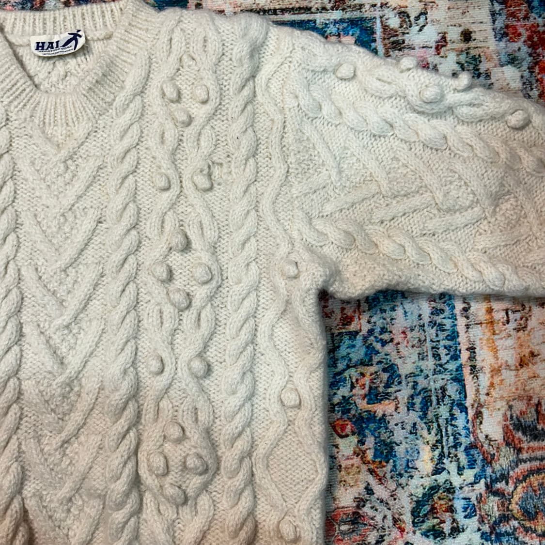 [m] 80s 이세이미야케 Hai sporting gear 캐이블 니트 상품이미지3