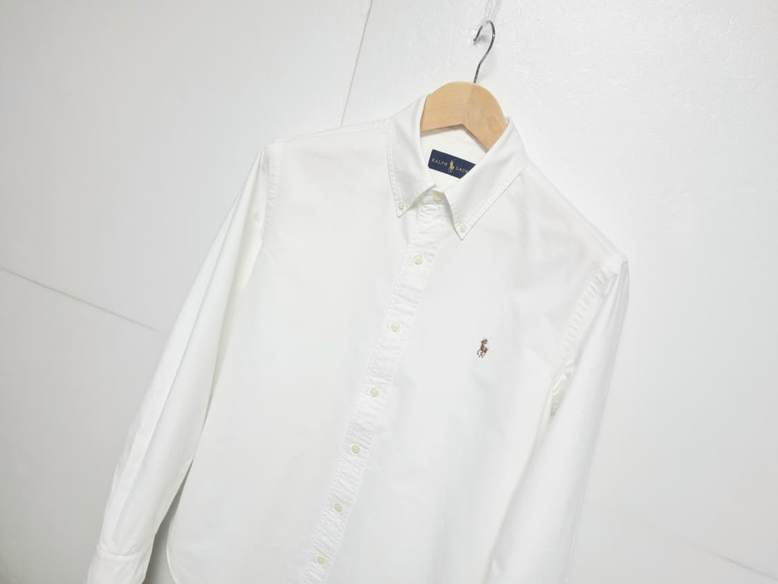 남성 폴로 옥스퍼드 멀티포티 화이트 흰색 긴팔 남방 셔츠 상품이미지1