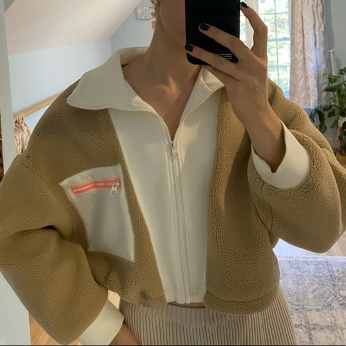 ZARA fleece jacket 자라 크롭트 플리스 덤블 집업 자켓 상품이미지2