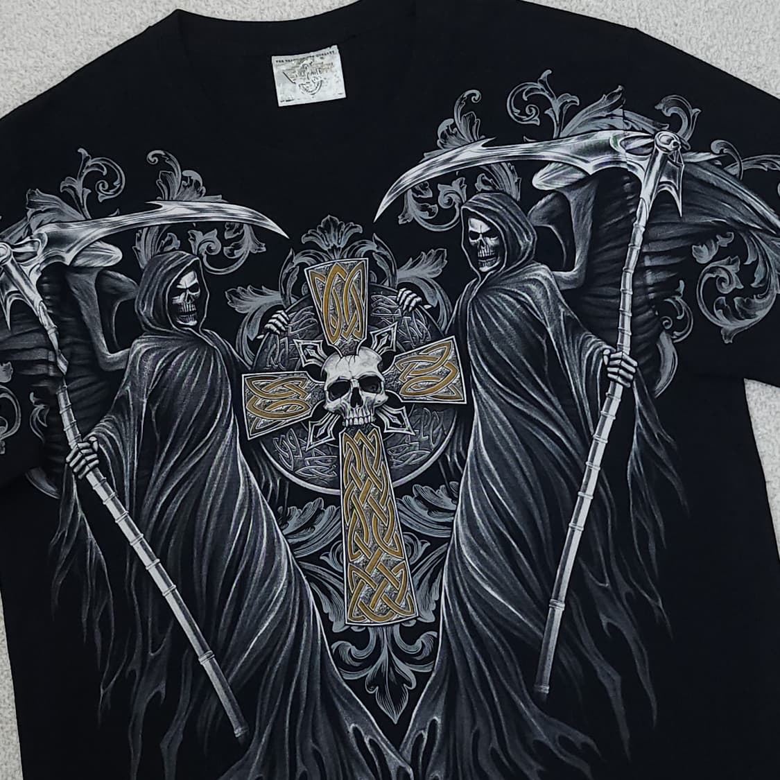 (S)락이글 여름 반팔 티셔츠 Y2K 해골 펑크 락 빈티지 상품이미지2