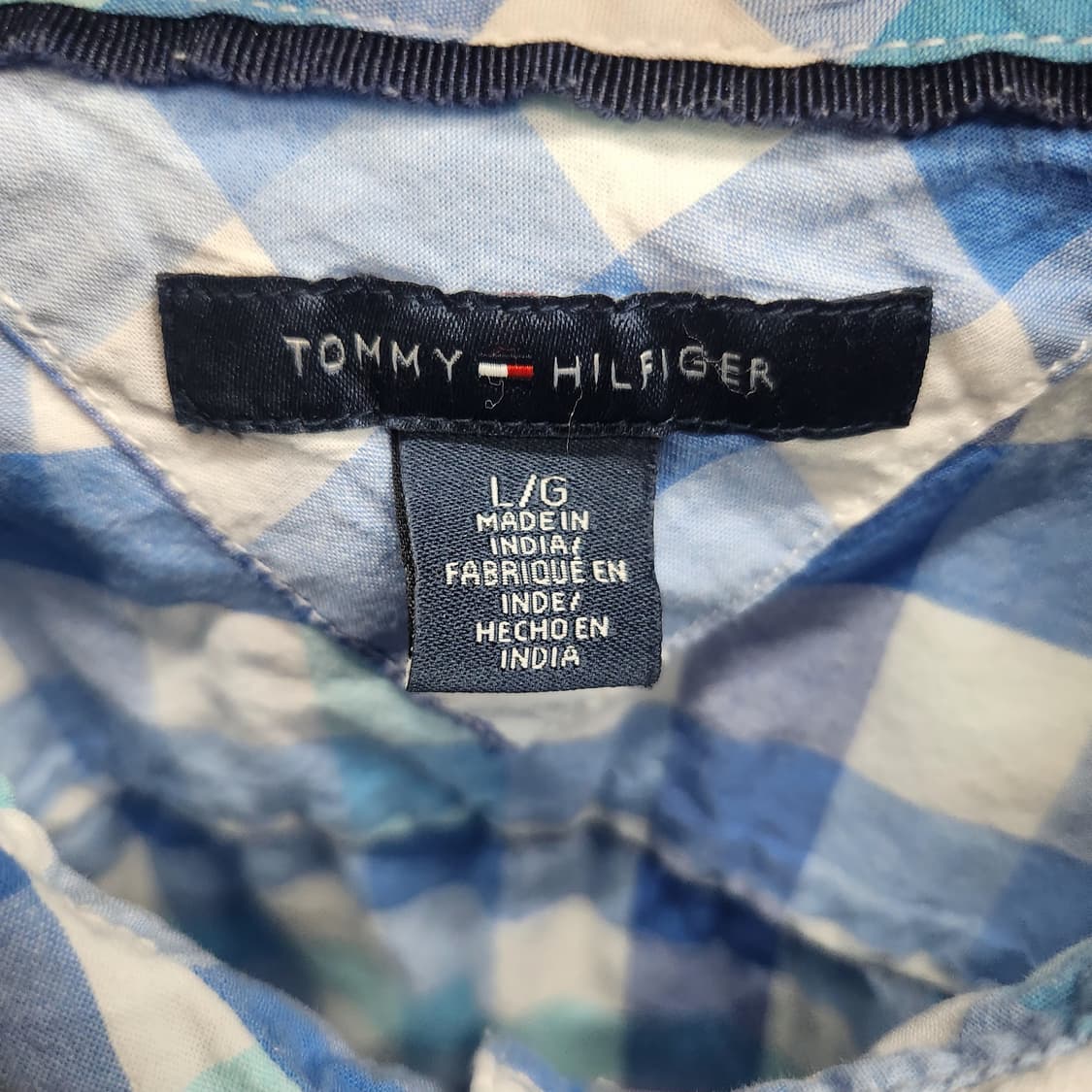 타미힐피거 원포켓 깅엄체크 셔츠 L(M~L) 상품이미지5