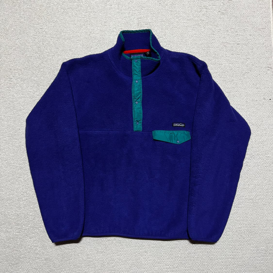 90s USA 파타고니아 신칠라 퍼플 스냅플리스 L 상품이미지1