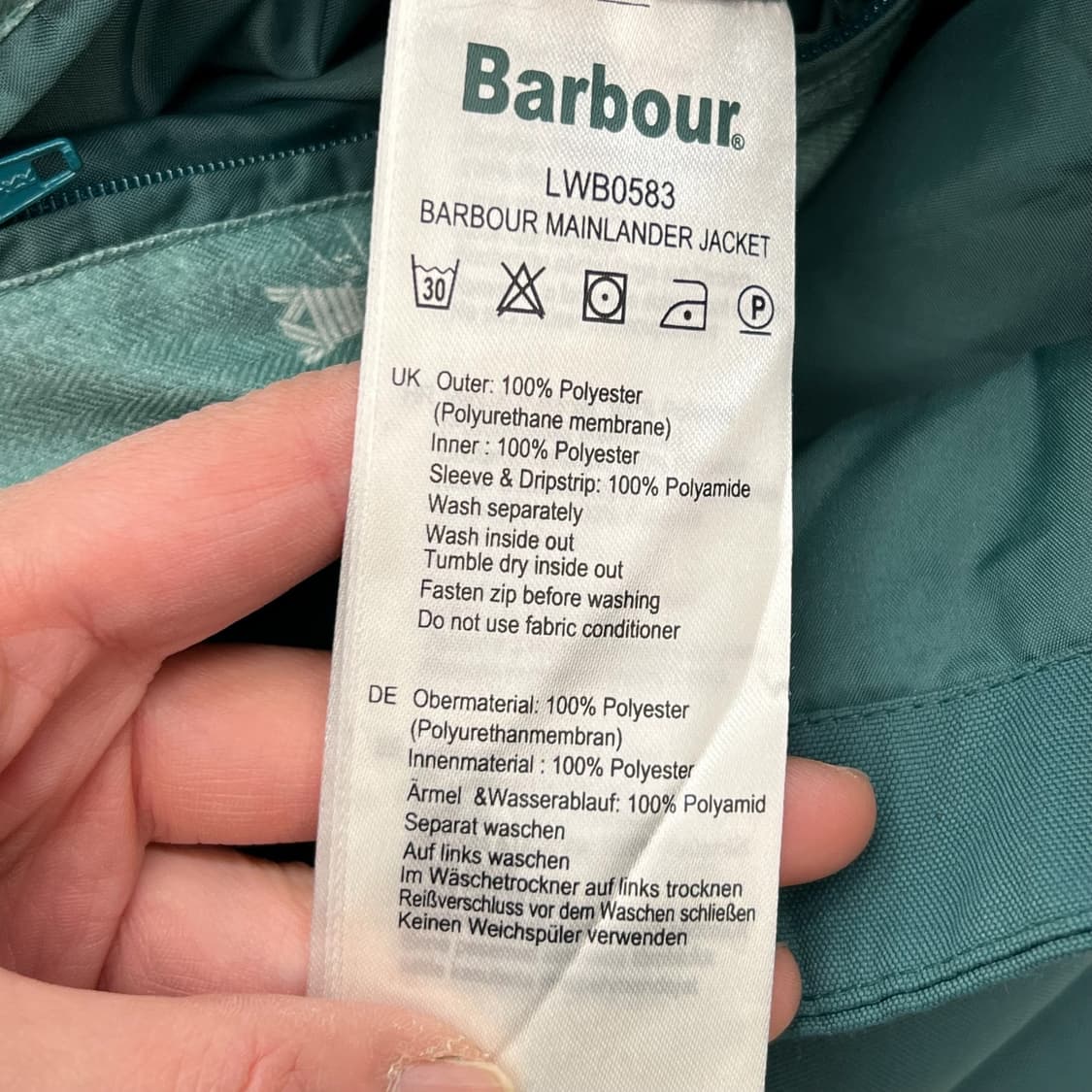 바버 윈드 후드자켓 r2095 상품이미지7