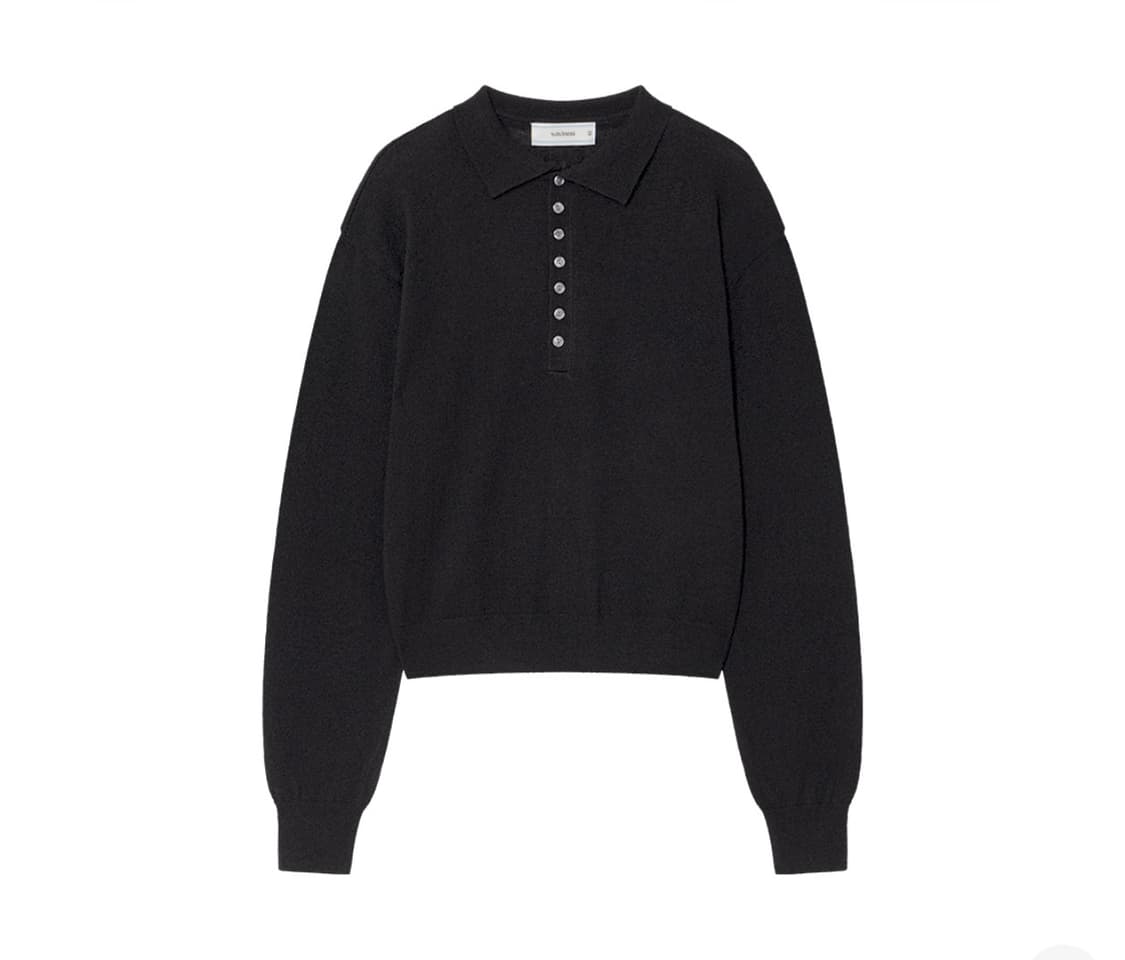 웨이비니스 리니어 블룸 카라 니트 블랙 1 상품이미지1