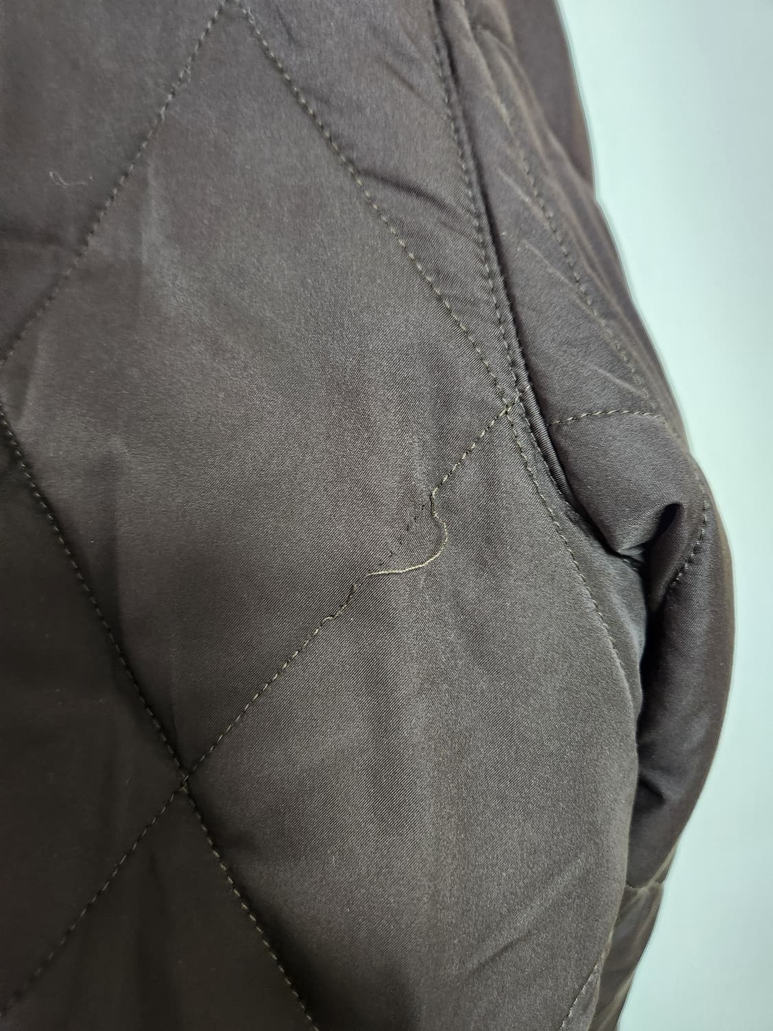 바버Barbour 브라운 퀼팅 자켓 L - J48 상품이미지8