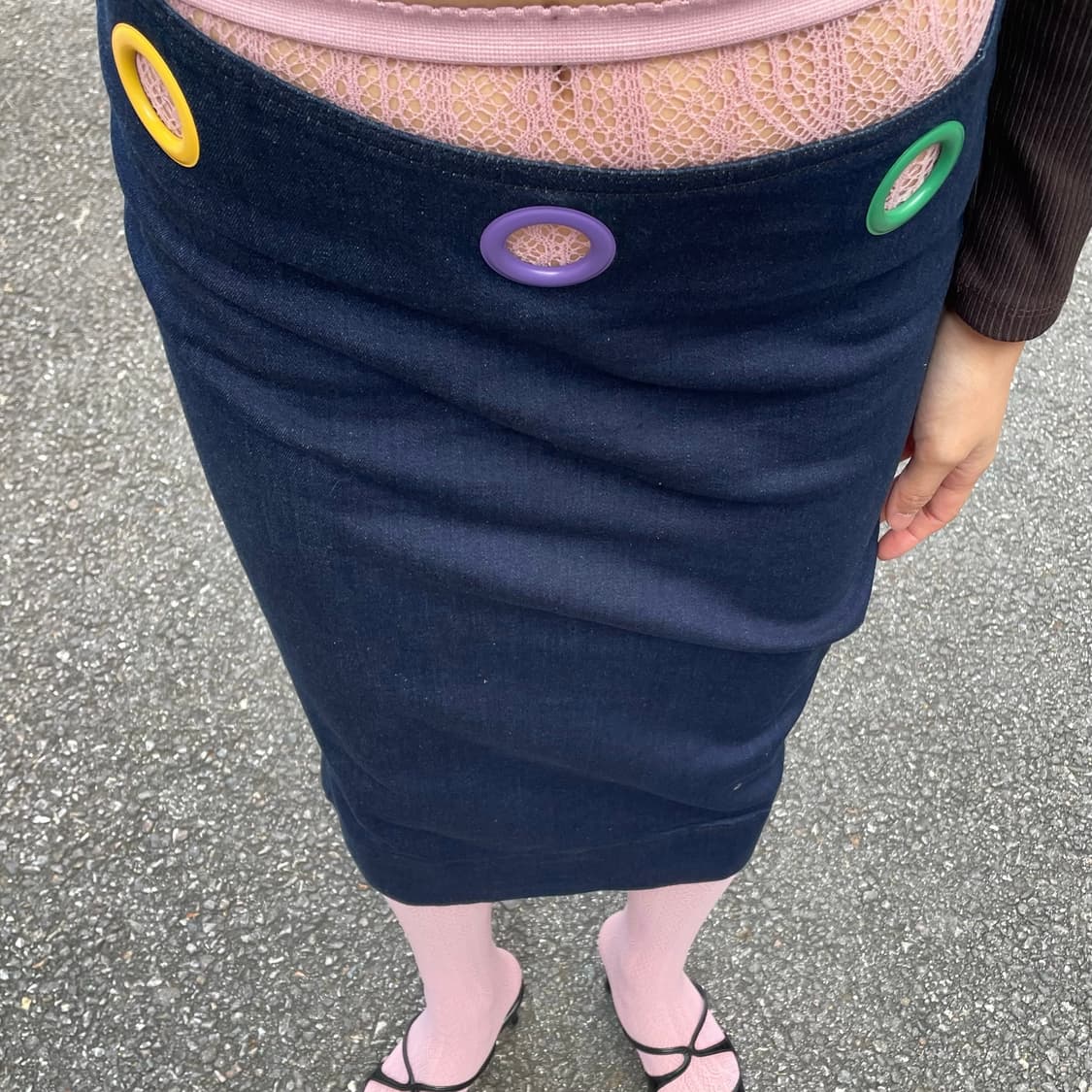 Navy ring point skirt 상품이미지1