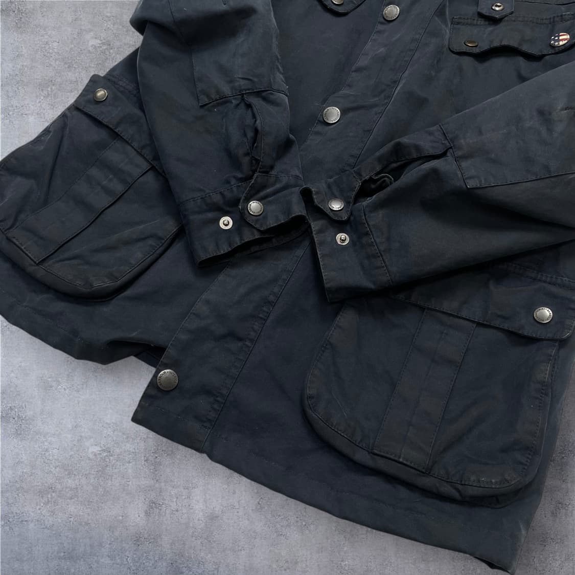 바버 Barbour 네이비 인터내셔널 스티브 맥퀸 왁스 자켓 L(110) 상품이미지8