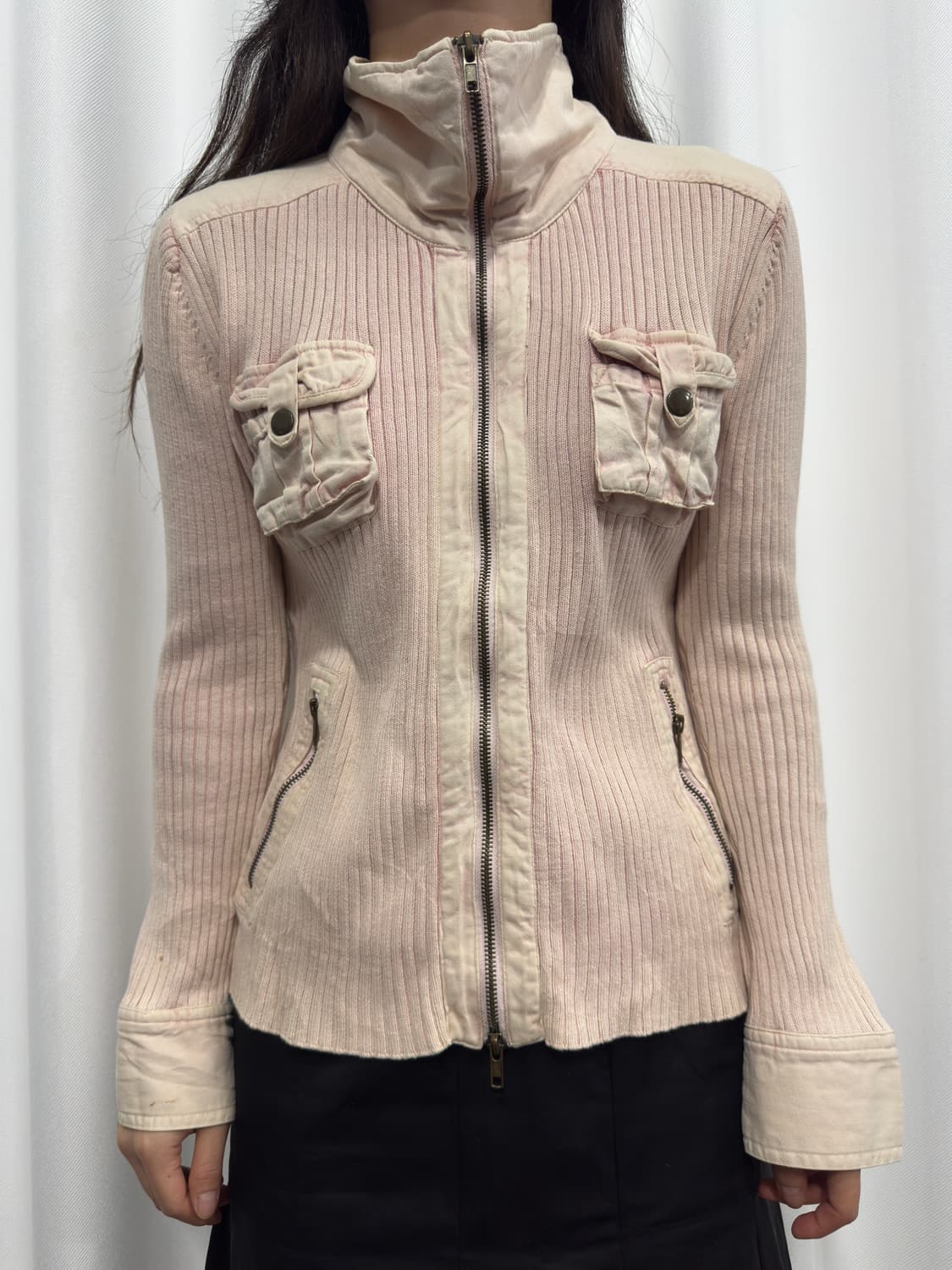 soft pink knit jacket 상품이미지1