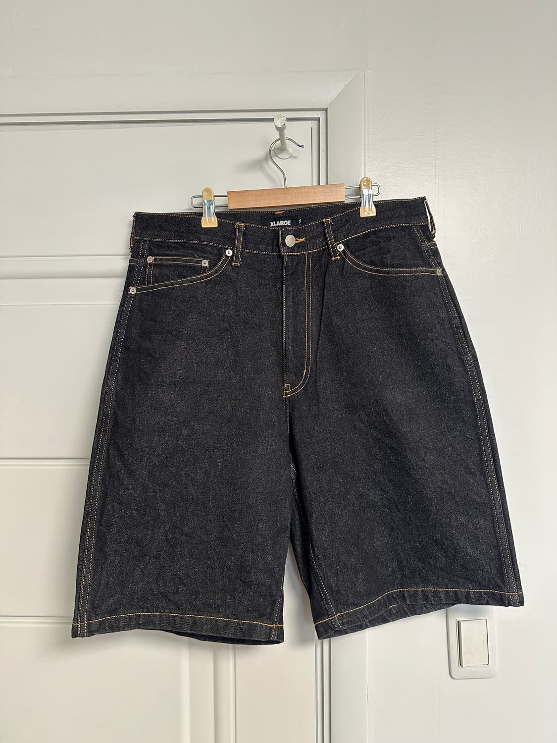 엑스라지 폴리곤 로고 자수 데님쇼츠 반바지 버뮤다팬츠 XLARGE 상품이미지3