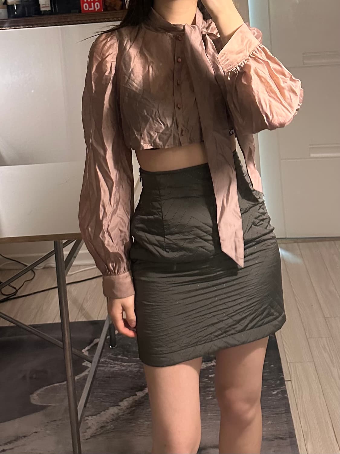 핑크 크롭 블라우스  상품이미지3