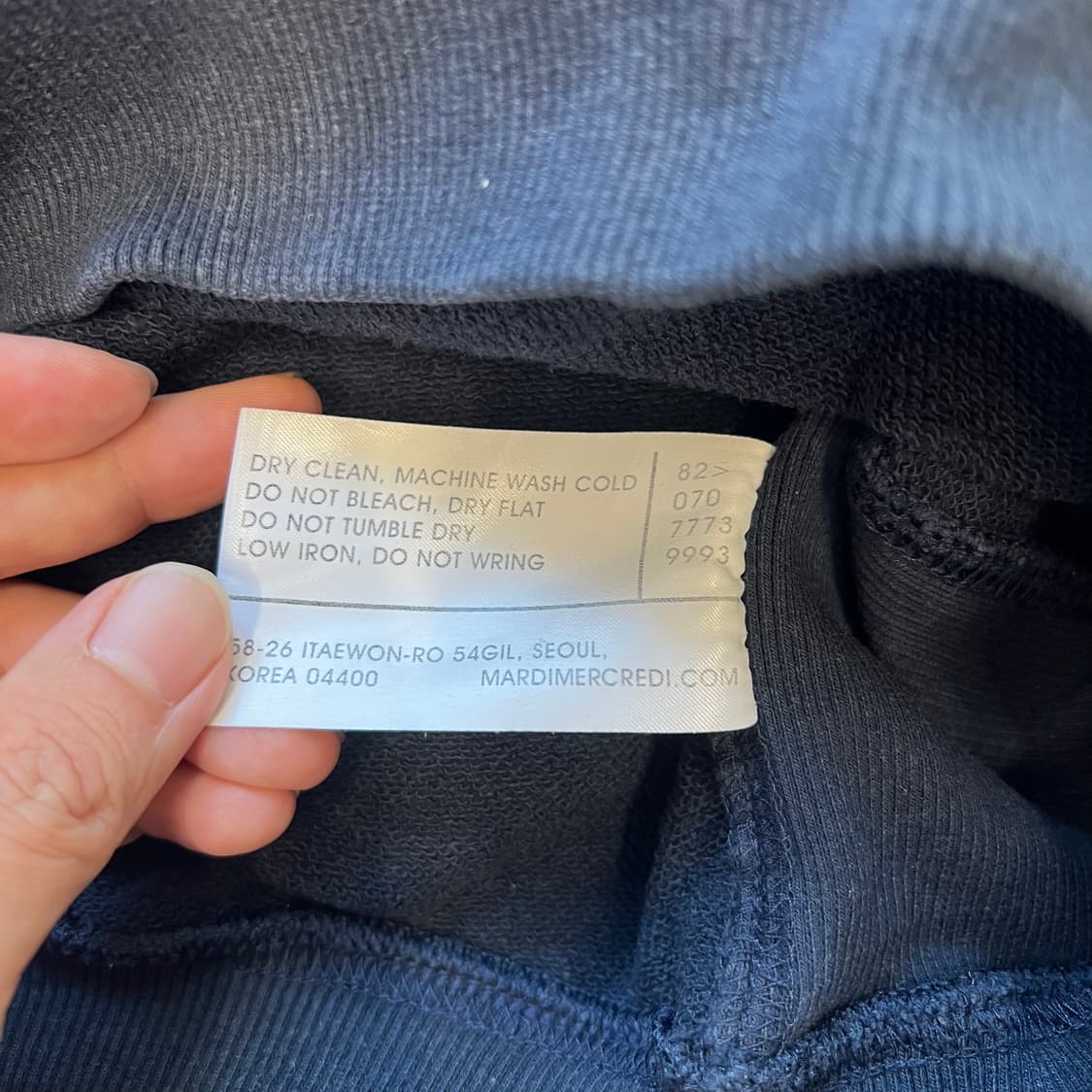 [FREE]마르디메크르디 빅로고 네이비 맨투맨 티셔츠 상품이미지4