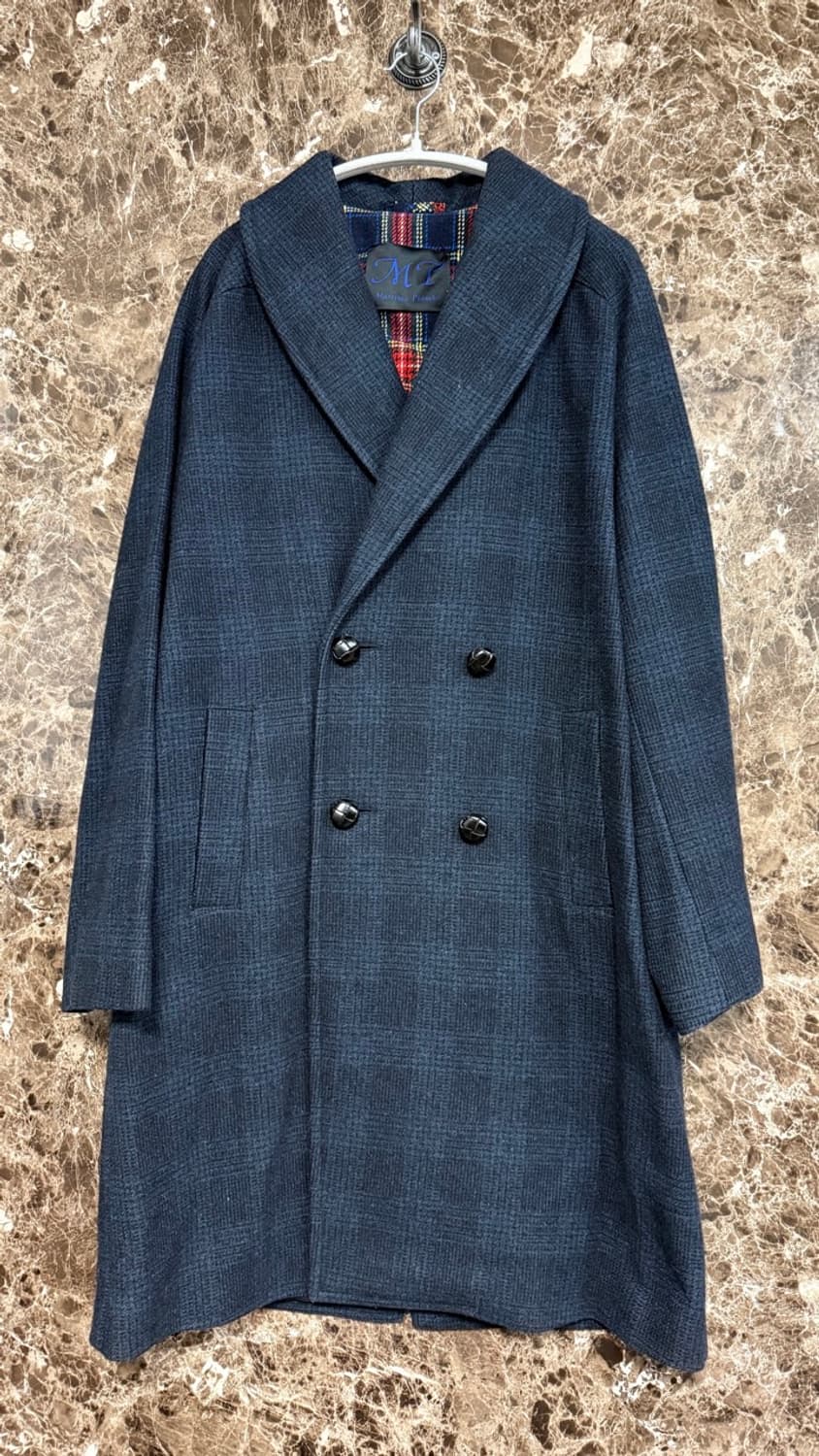 Massimo Piombo 모직 체크 남성 코트 48 상품이미지1