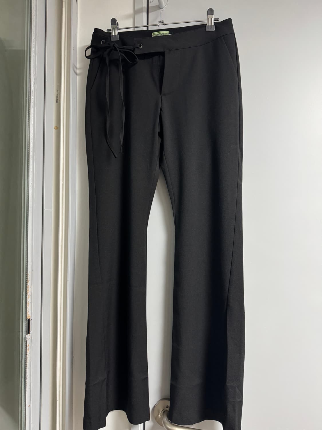 플리즈노팔로우 소피아 리본 부츠컷 슬렉스 블랙 1사이즈 상품이미지3