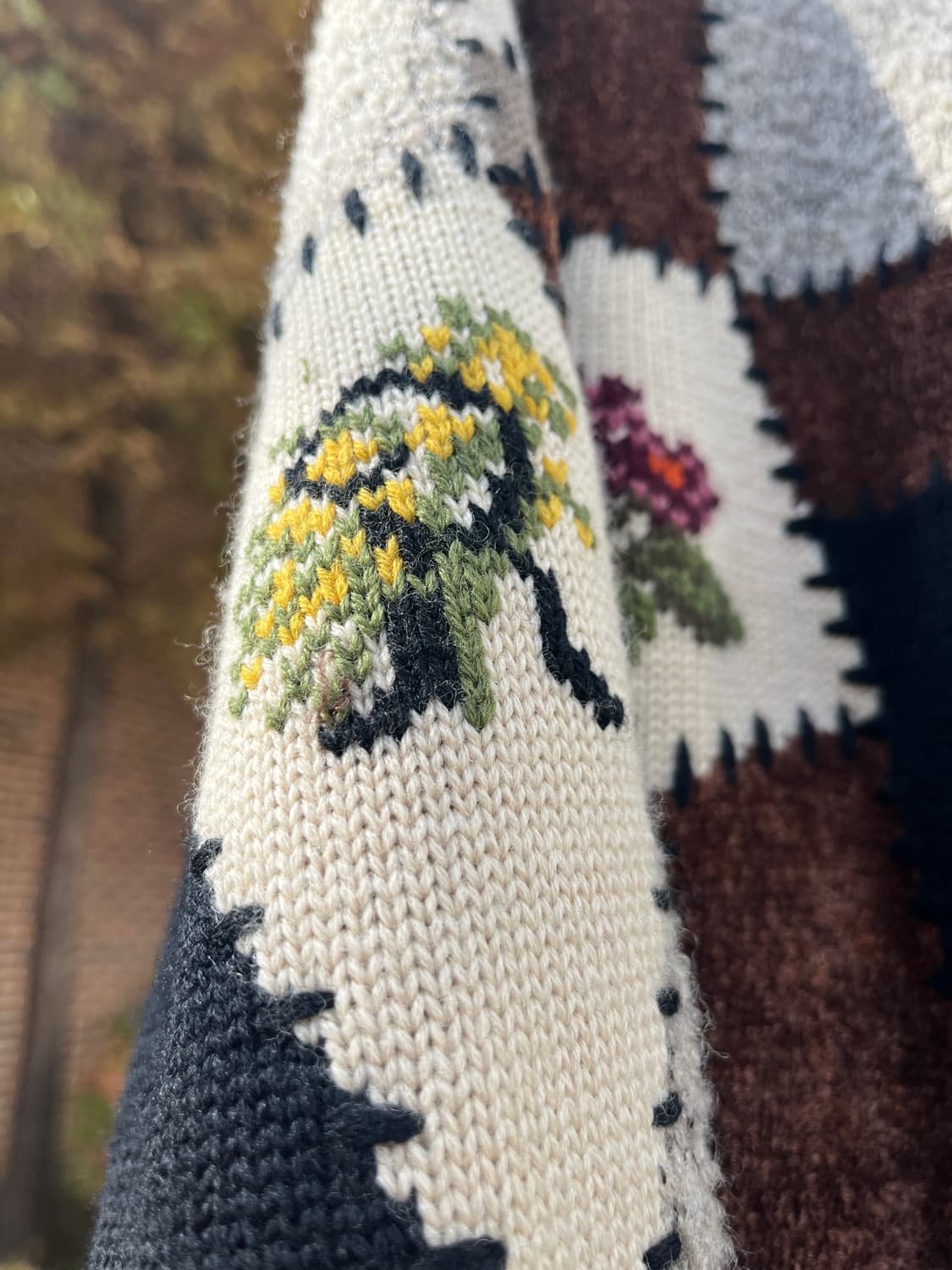 빈티지 패치워크 라운드넥 가디건 상품이미지3