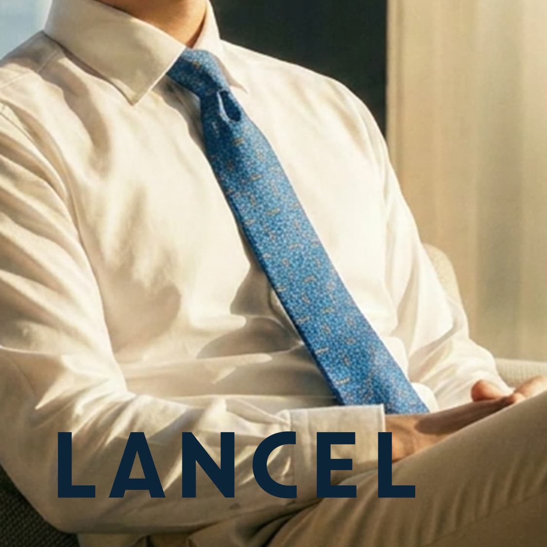 LANCEL 란셀 실크 블루 패턴 넥타이 9.7cm A등급 K2713
 상품이미지1