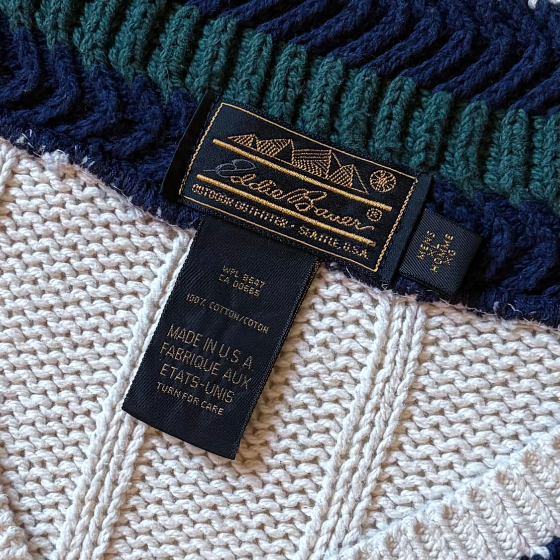 [108-112] 80s USA Eddie Bauer 코튼 크리켓 니트 상품이미지3