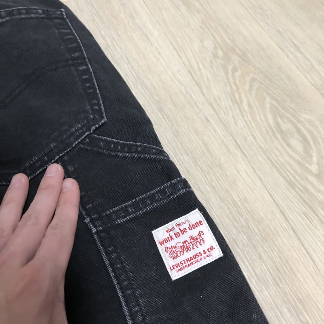 (34) 리바이스 555 릴렉스 스트레이트 캔버스 카펜터 팬츠 블랙 상품이미지8