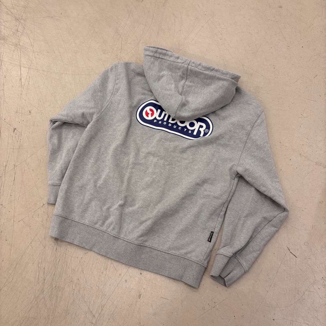 아웃도어프로덕츠 빅로고 그레이 후드집업 상품이미지1