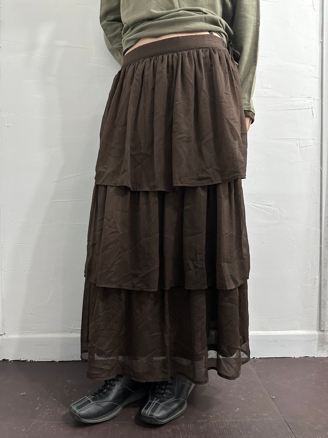 rope picnic layered long skirt 상품이미지1