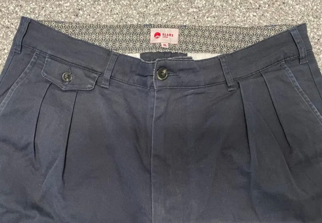 빔즈재팬 치노팬츠 2턱 네이비 사이즈 XL 상품이미지1