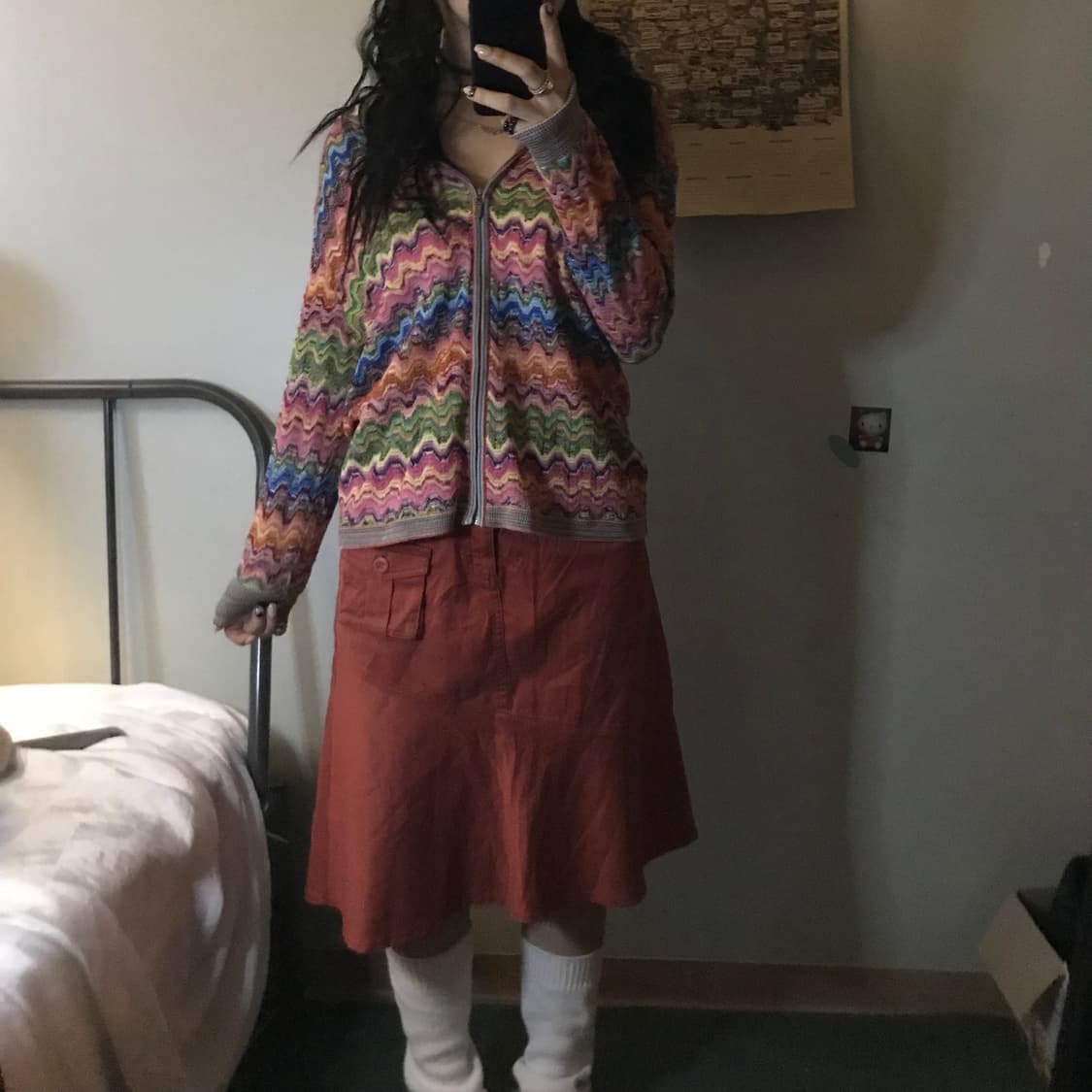 Thursday Island 오렌지레드 미디 플레어 스커트 상품이미지1