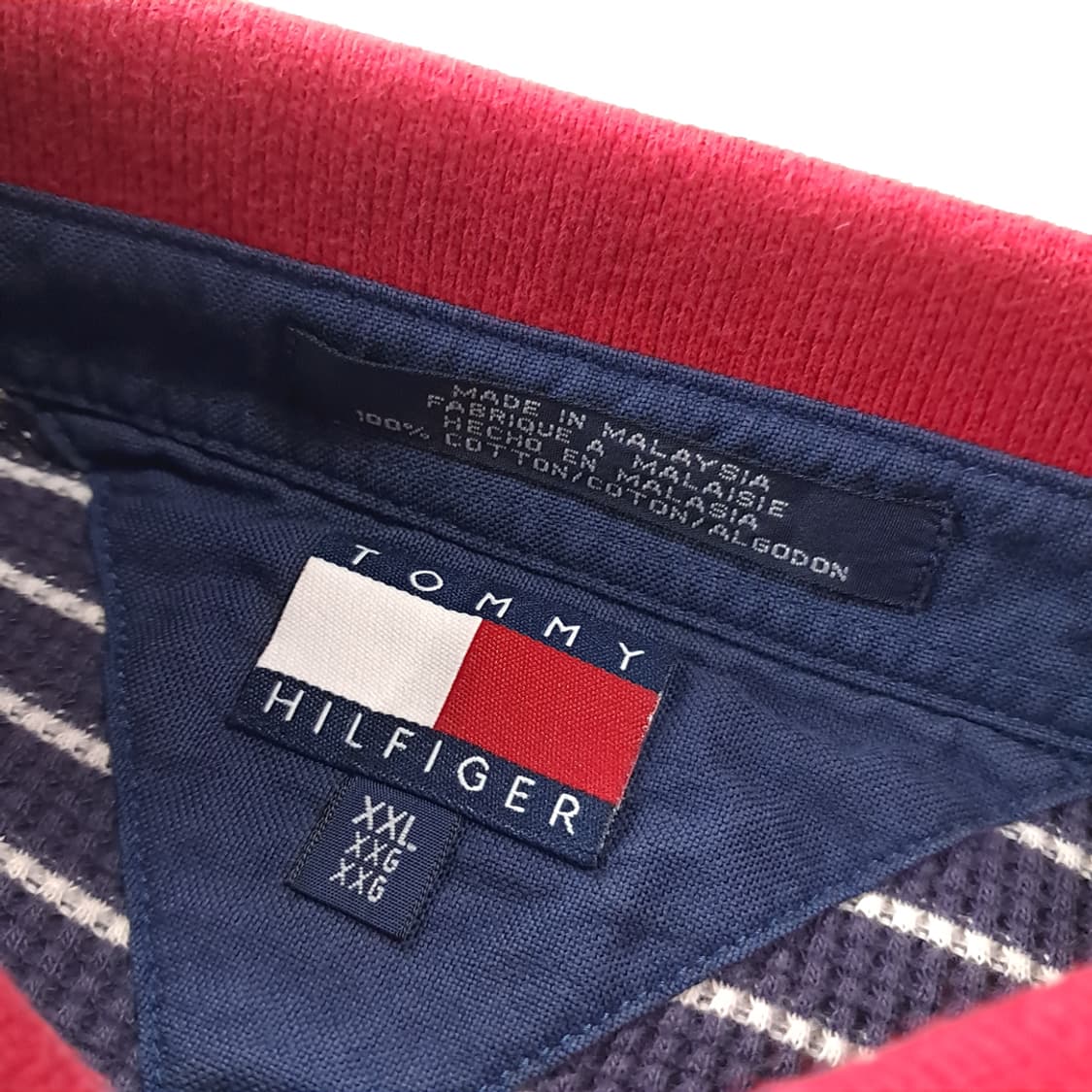 CK573 2XL 타미힐피거 90s 스트라이프 반팔 칼라 티셔츠 상품이미지3