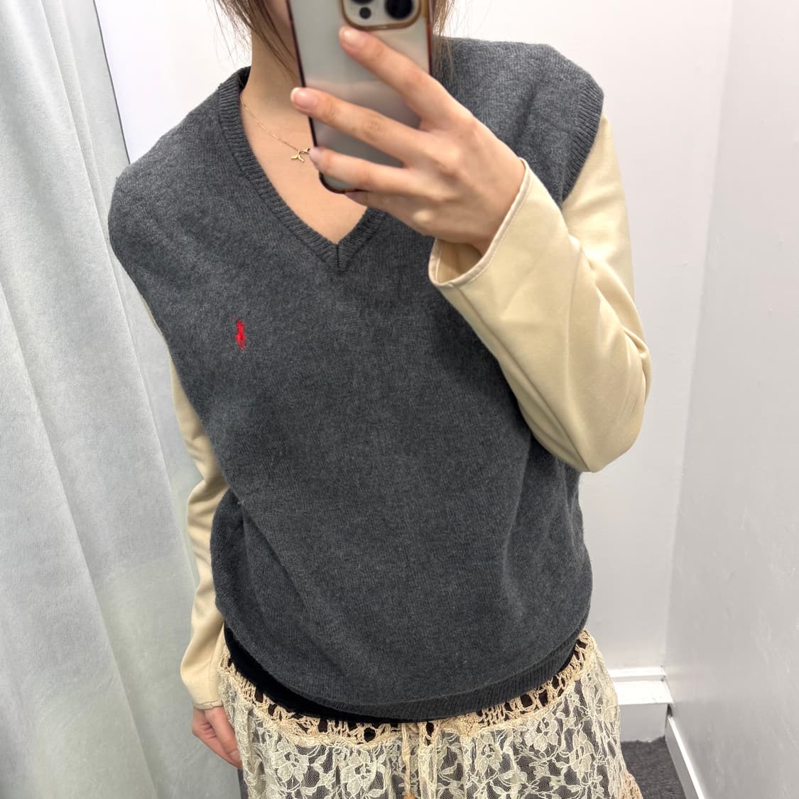 폴로 차콜 울니트조끼 상품이미지2