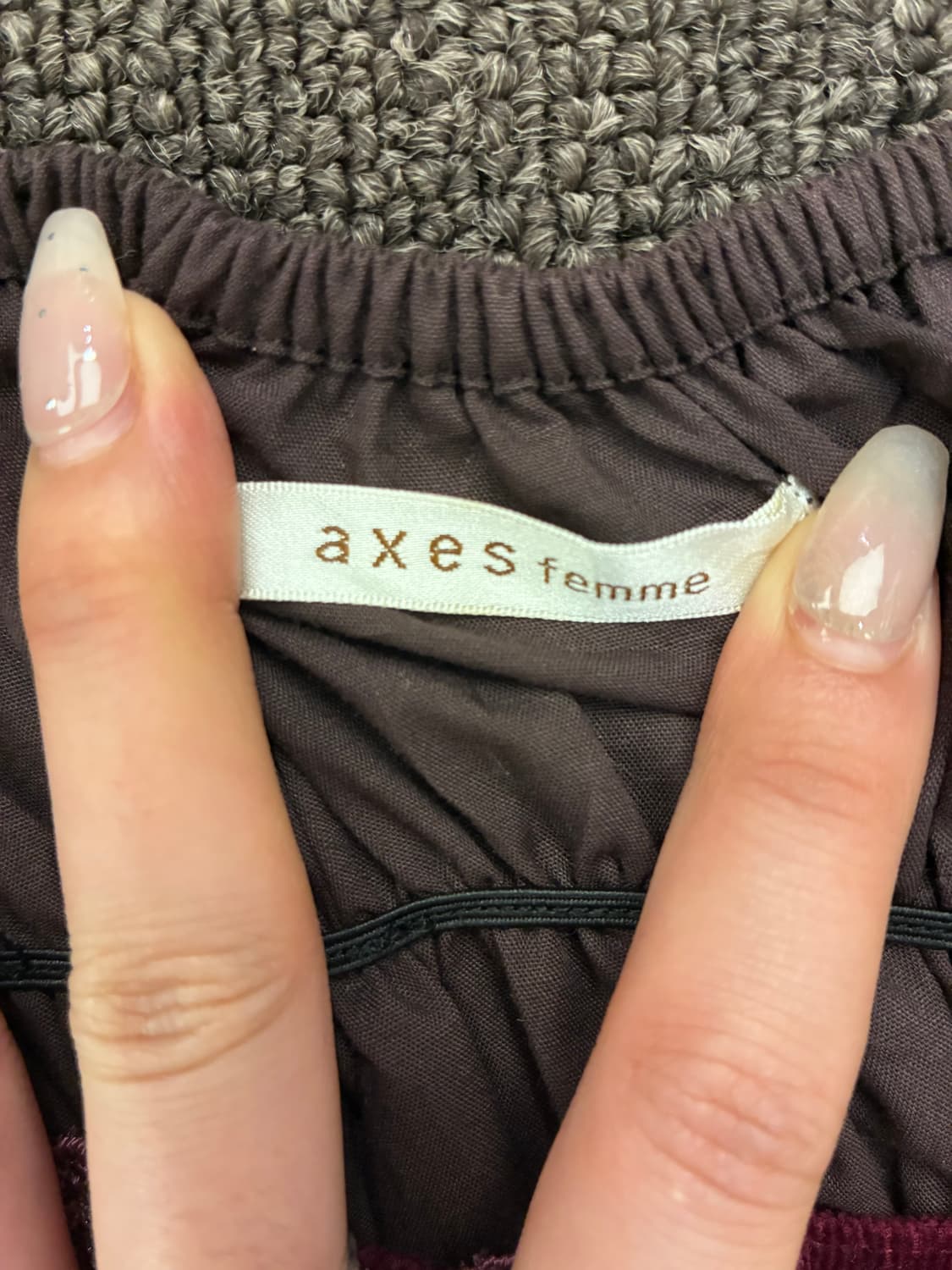 M)Axes Femme 빈티지 여성 레이스 디테일 벨벳 블라우스 상품이미지6
