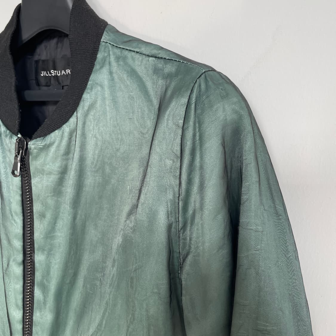 질스튜어트 망사 레이어드 그린 블루종 봄버 상품이미지5