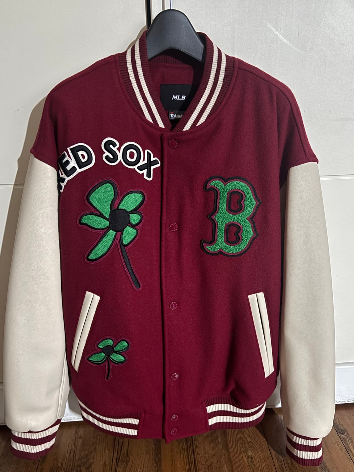 MLB 레드삭스 플로럴 와펜플레이 바시티 자켓  wine S 상품이미지1