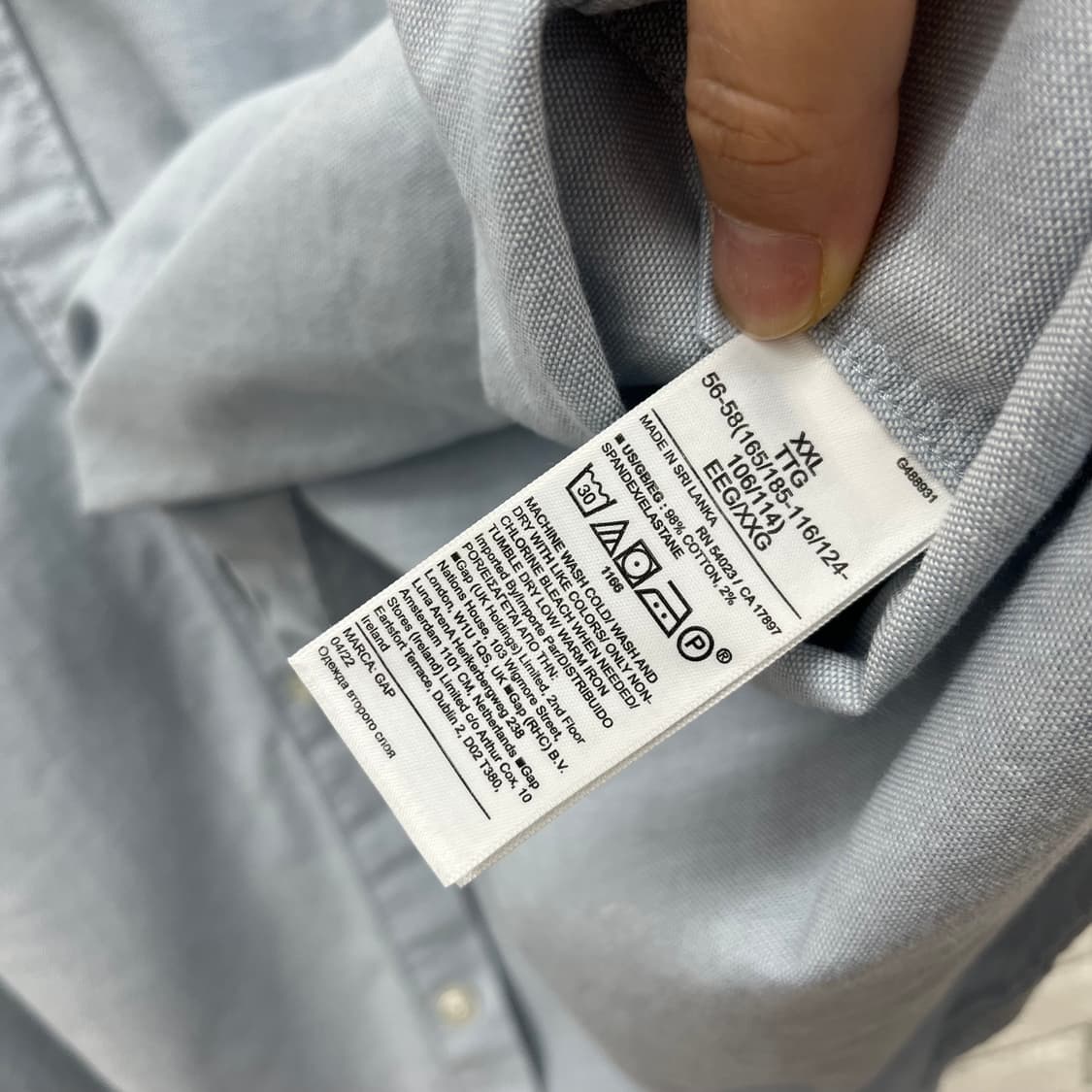 GAP 옥스포드 하늘색 셔츠-2XL 110 상품이미지3