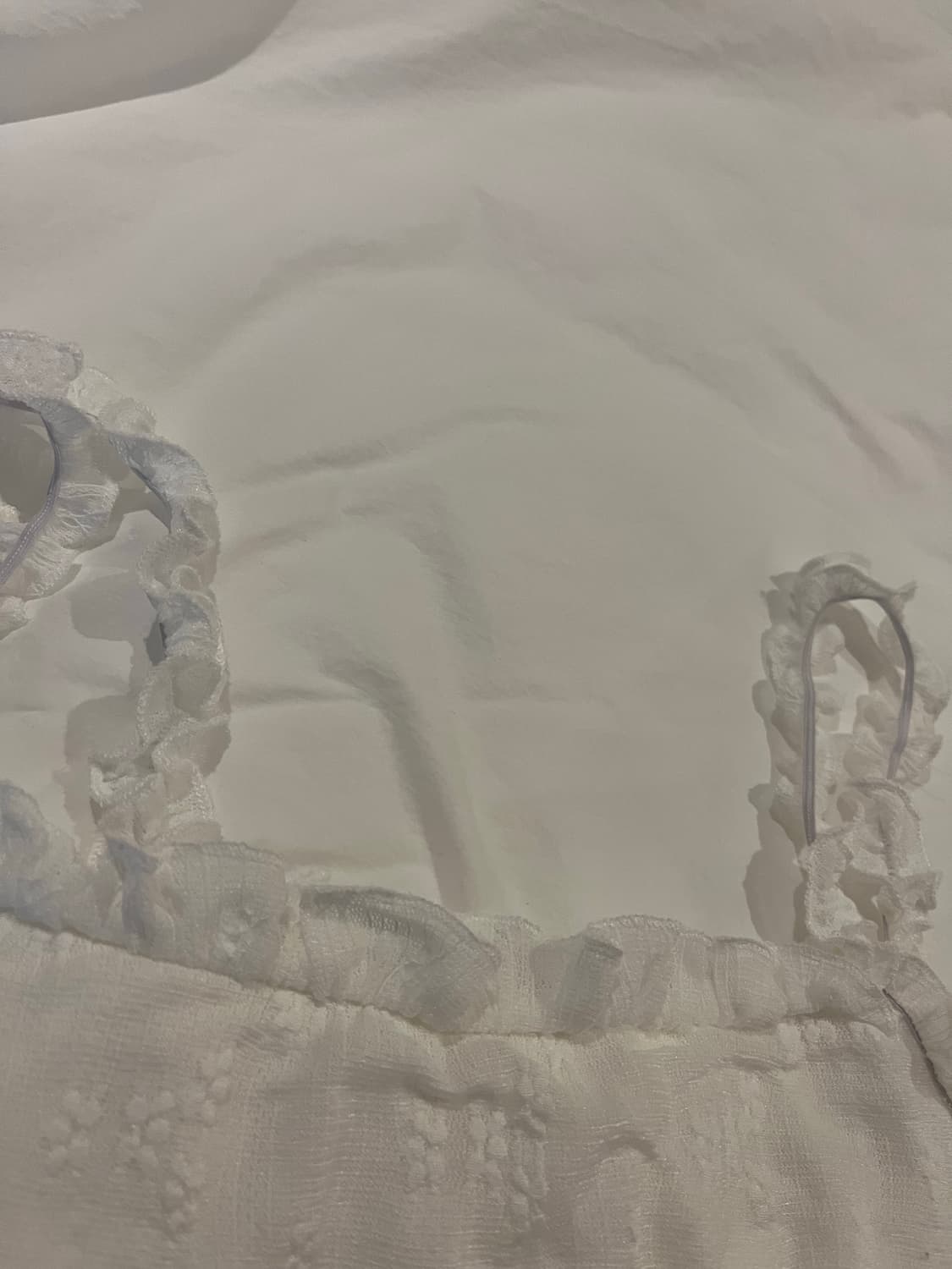 슬림핏 화이트 프릴 나시 원피스 스판 상품이미지6