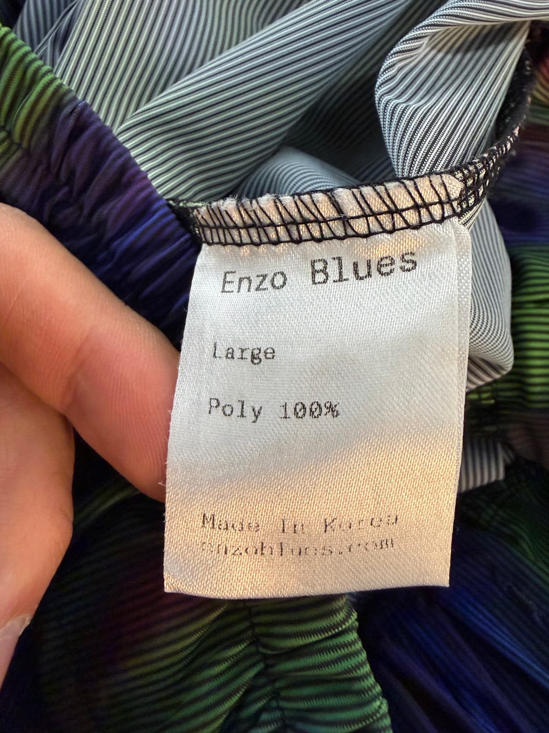 Enzo Blues 패턴 와이드 팬츠 L 상품이미지4