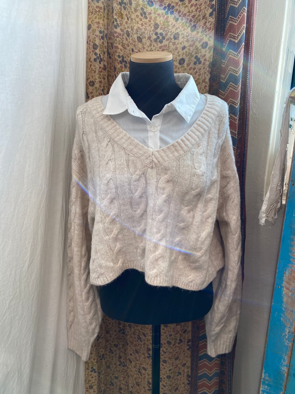 SUREVE 셔츠레이어드 니트(L) 상품이미지3