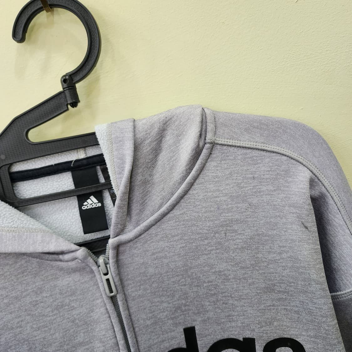 아디다스 기모 후드집업 그레이 상품이미지2