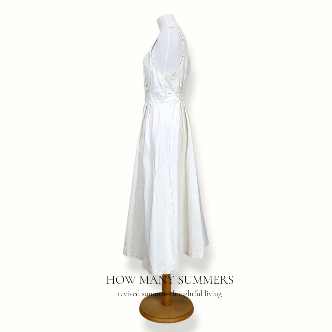 Ray Cassin 화이트 데님 뷔스티에 롱 원피스 F 버튼다운 코튼 상품이미지2