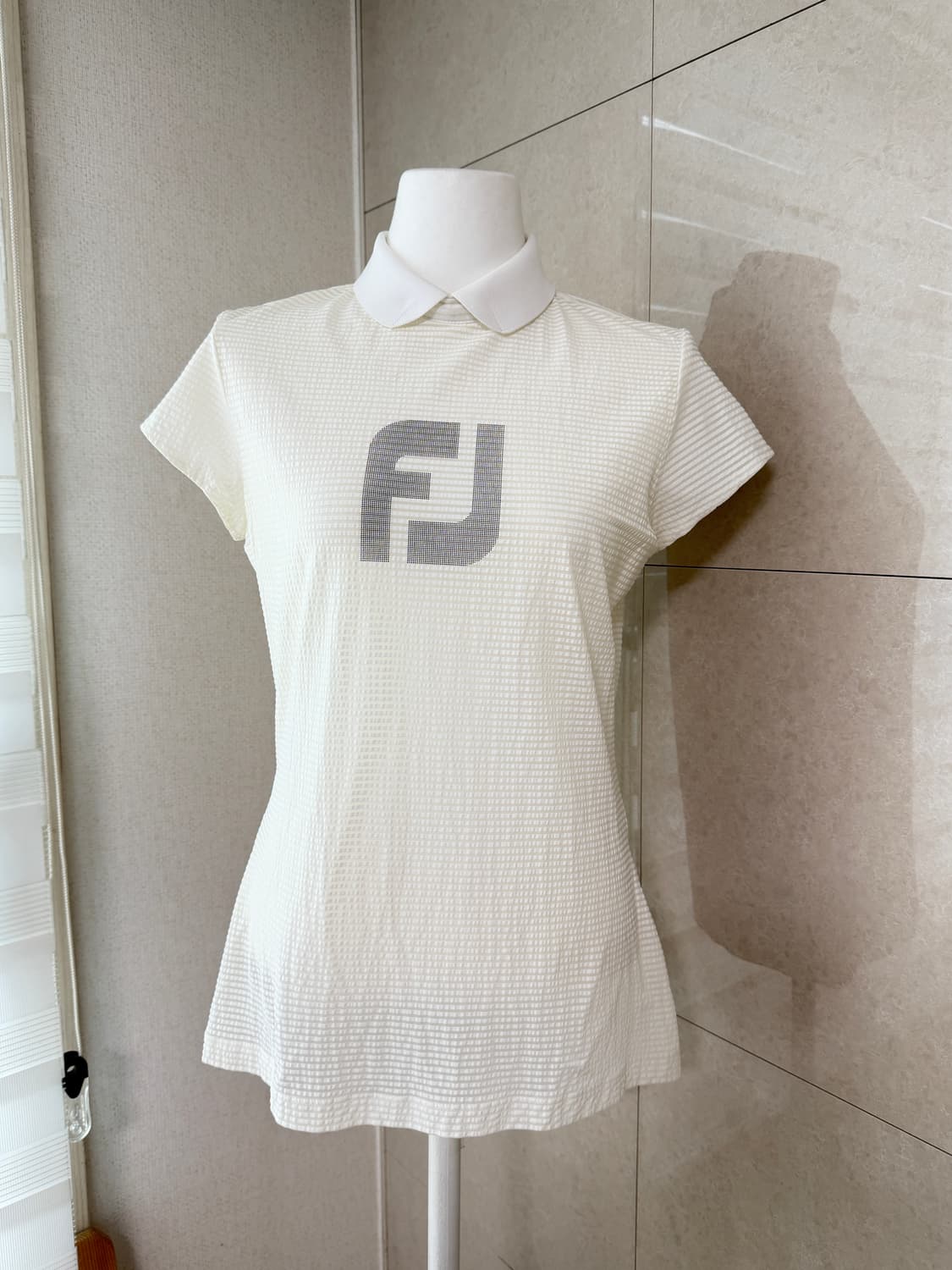 풋조이 FJ 골프웨어 화이트 반팔 카라티 S 상품이미지1